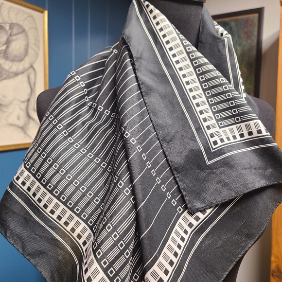 Claude Chevalier Silky Pattern Scarf - Picture 4 of 5